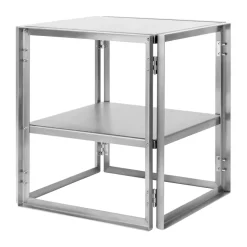 Kristina Dam Studio Foldable bijzettafel 40x40 cm, Geborsteld roestvrij staal< Tv- & Mediameubels|Ladekasten & Dressoirs