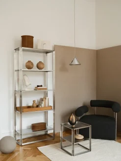 Kristina Dam Studio Foldable bijzettafel 40x40 cm, Geborsteld roestvrij staal< Tv- & Mediameubels|Ladekasten & Dressoirs