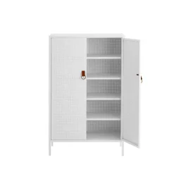 Maze Francis kastje, wit, leer< Kasten & Vitrines