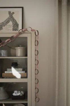 DBKD Garland slinger gestreept, Red-white< Kerstdecoraties