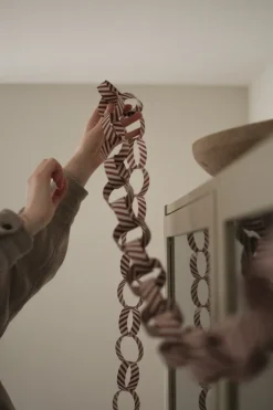 DBKD Garland slinger gestreept, Red-white< Kerstdecoraties