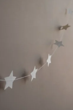 DBKD Garland slinger ster, White< Kerstdecoraties