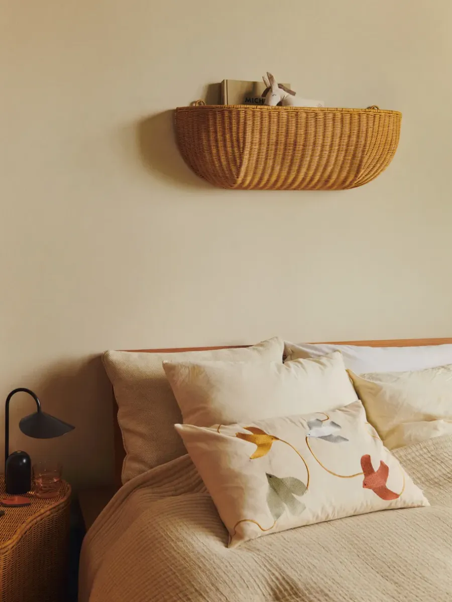 Ferm Living Geflochtene wall pocket wandmand 25x75 cm, Natural< Opbergmanden