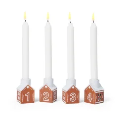 Kähler Gingerbread adventskaarsenhouder 4 delen, Bruin< Adventskandelaars & -Kaarsen