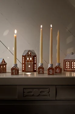 Kähler Gingerbread adventskaarsenhouder 4 delen, Bruin< Adventskandelaars & -Kaarsen