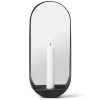 Gejst Glim spiegel/kandelaar ovaal 12x28 cm, Zwart< Wandspiegels