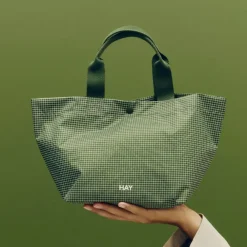 HAY Grid Everyday Bag tas, Dark green, mini< Opbergmanden