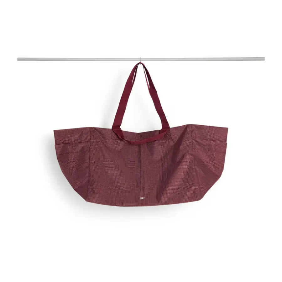 HAY Grid Weekend Bag tas, Burgundy, large< Opbergmanden