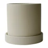 DBKD Grow pot Ø10 cm met schotel, Sandy creme< Bloempotten