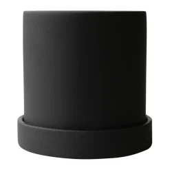 DBKD Grow pot Ø10 cm met schotel, Sandy black< Bloempotten