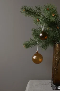 Cooee Design Gry Marble kerstbal Ø8 cm, Cognac< Kerstdecoraties