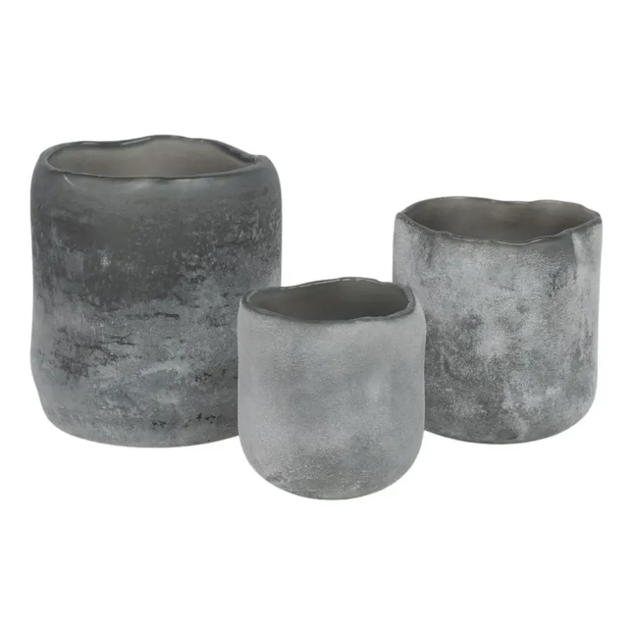Olsson & Jensen Halde waxinelichtjeshouder 8 cm, Grijs< Kaarsenhouders & Kaarsenborden