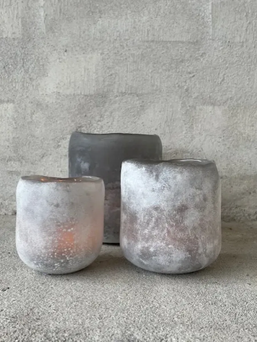 Olsson & Jensen Halde waxinelichtjeshouder 10 cm, Grijs< Kaarsenhouders & Kaarsenborden