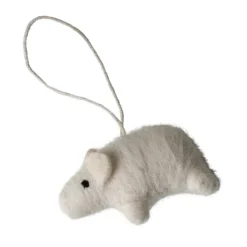 DBKD Hangend varken decoratiehanger, Wit< Kerstdecoraties