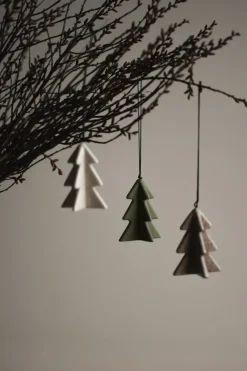 DBKD Hangende winterboom 7 cm, Beige< Kerstdecoraties