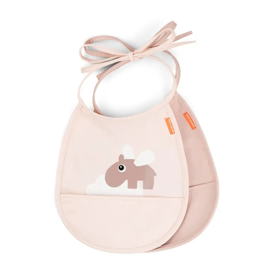 Done by deer Happy Clouds Tiny slabbetje 2-pack, Powder< Kinderkamer Interieuraccessoires|Kinderkamer Interieuraccessoires
