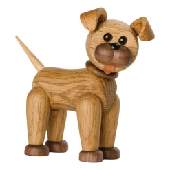 Spring Copenhagen Happy decoratie hond, Eikenhout< Houten Beelden