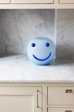 Byon Happy vaas 25 cm, Blauw< Vazen