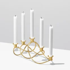 Georg Jensen Harmony kandelaar, verguld< Kandelaars