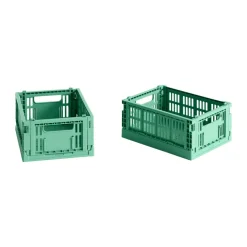 HAY Colour Crate Mini 2-pack 13x17 cm, Dark mint< Opbergmanden
