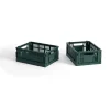 HAY Colour Crate Mini 2-pack 13x17 cm, Dark green< Opbergmanden