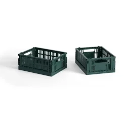 HAY Colour Crate Mini 2-pack 13x17 cm, Dark green< Opbergmanden