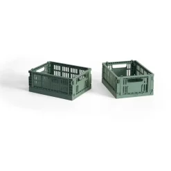 HAY Colour Crate Mini 2-pack 13x17 cm, Sage green< Opbergmanden