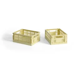 HAY Colour Crate Mini 2-pack 13x17 cm, Light yellow< Opbergmanden