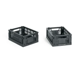 HAY Colour Crate Mini 2-pack 13x17 cm, Charcoal< Opbergmanden