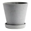 HAY Flowerpot with saucer pot L 17.5 cm, Grijs< Bloempotten