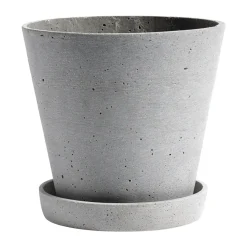 HAY Flowerpot with saucer pot L 17.5 cm, Grijs< Bloempotten