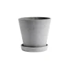 HAY Flowerpot with saucer pot XL Ø21.5 cm, Grijs< Bloempotten
