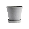 HAY Flowerpot with saucer pot XXL Ø26 cm, Grijs< Bloempotten