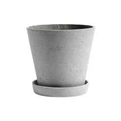 HAY Flowerpot with saucer pot XXL Ø26 cm, Grijs< Bloempotten