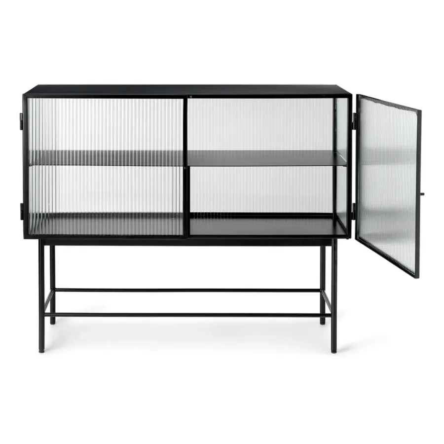 Ferm Living Haze sideboard, Black-golvend glas< Ladekasten & Dressoirs