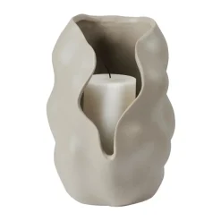 Broste Copenhagen Hekla Hurricane windlicht, Dove grey, Ø18,6 cm< Kaarsenhouders & Kaarsenborden