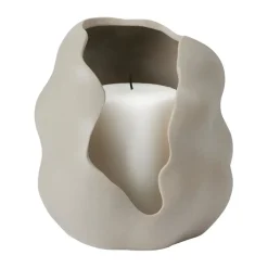 Broste Copenhagen Hekla Hurricane windlicht, Dove grey, Ø16 cm< Kaarsenhouders & Kaarsenborden