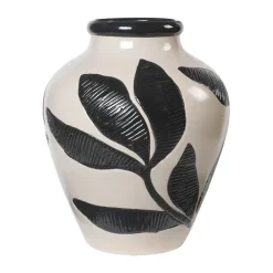 Broste Copenhagen Herbert vaas 40 cm, Black-rainy day green< Vazen
