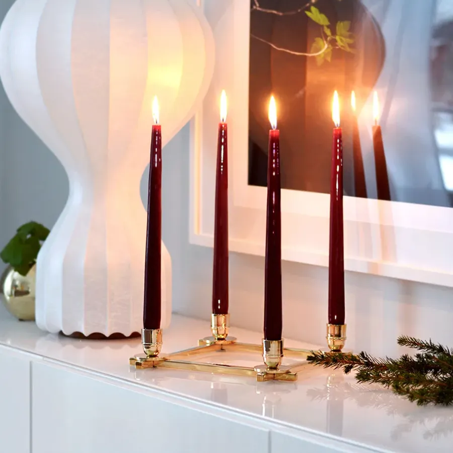 Hilke Collection Herrgårdsljus kaarsen 30 cm 6-pack, Wijnrode glans< Kaarsen