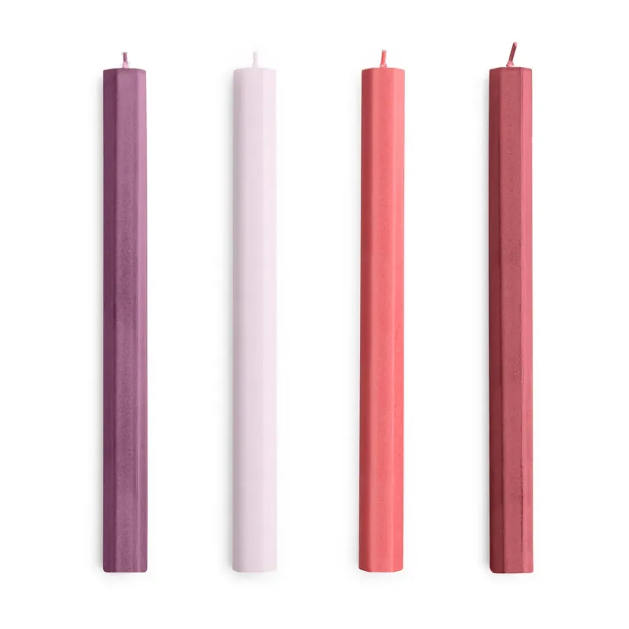 HAY Hexagon Candle kaarsen mix 4-pack, Reds-bordeaux< Kaarsen