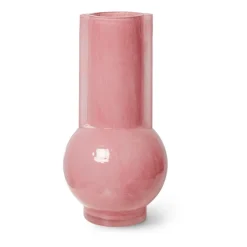 HKliving HK Living glazen vaas 25 cm, Flamingo pink< Vazen
