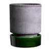 Bergs Potter Hoff pot, Ø14 cm, Raw Grey-Emerald Green< Bloempotten