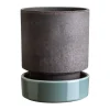 Bergs Potter Hoff pot, Ø14 cm, Raw Grey-Misty Blue< Bloempotten