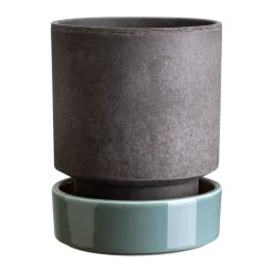Bergs Potter Hoff pot, Ø14 cm, Raw Grey-Misty Blue< Bloempotten