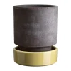 Bergs Potter Hoff pot, Ø16 cm, Raw Grey-Pale Yellow< Bloempotten