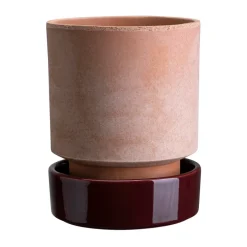 Bergs Potter Hoff pot, Ø16 cm, Raw Rosa-Deep Burgundy< Bloempotten