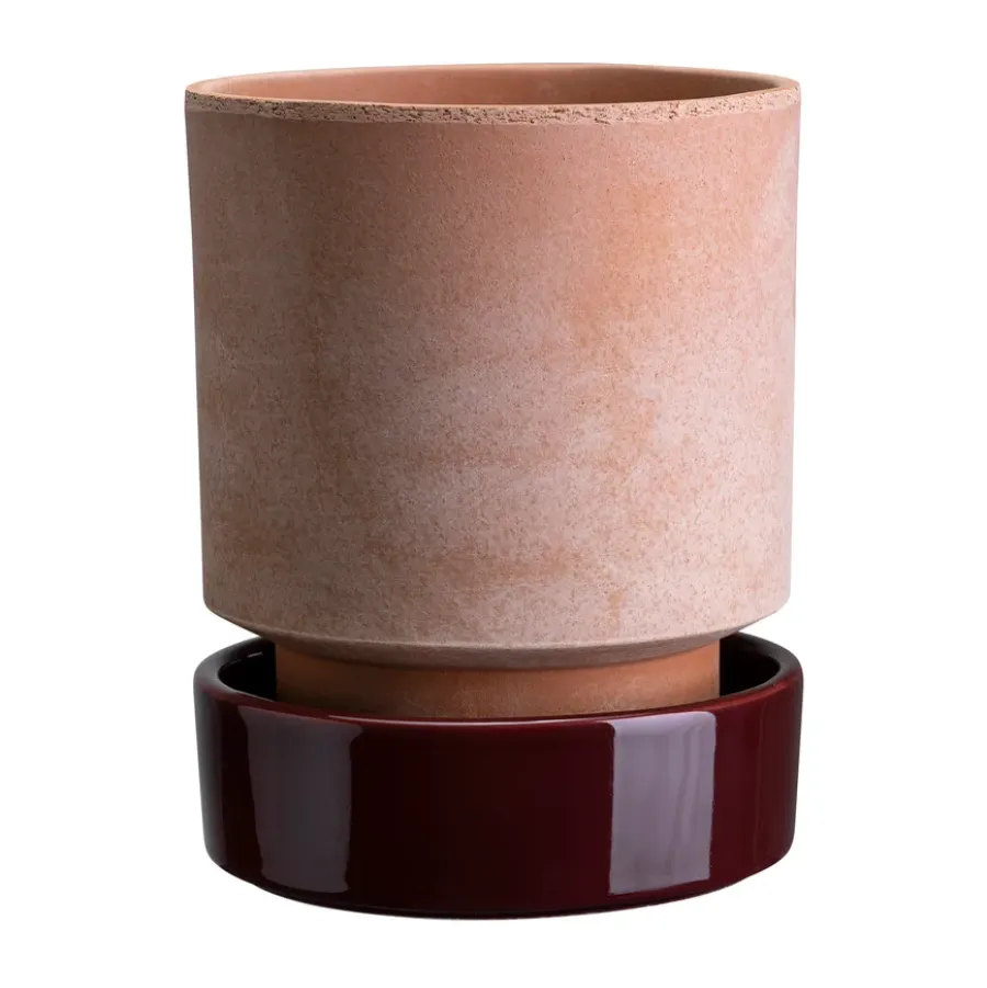 Bergs Potter Hoff pot, Ø16 cm, Raw Rosa-Deep Burgundy< Bloempotten