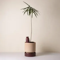 Bergs Potter Hoff pot, Ø18 cm, Raw Rosa-Deep Burgundy< Bloempotten