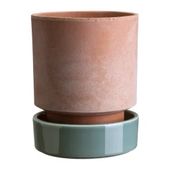 Bergs Potter Hoff pot, Ø14 cm, Raw Rosa-Misty Blue< Bloempotten