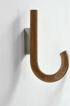 Gejst Hook haak 19 cm, Eikenhout-chroom< Haken & Hangers